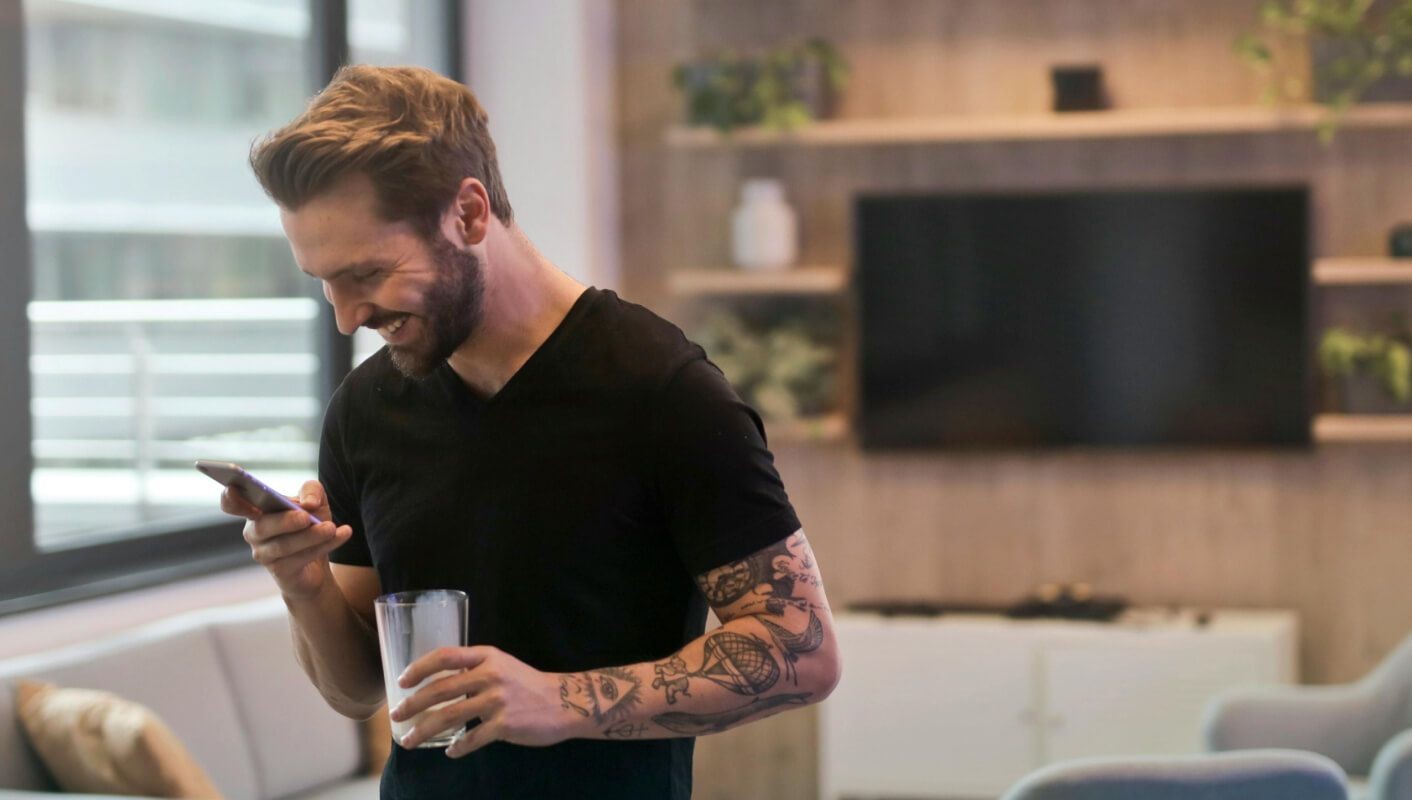 Man looking at phone